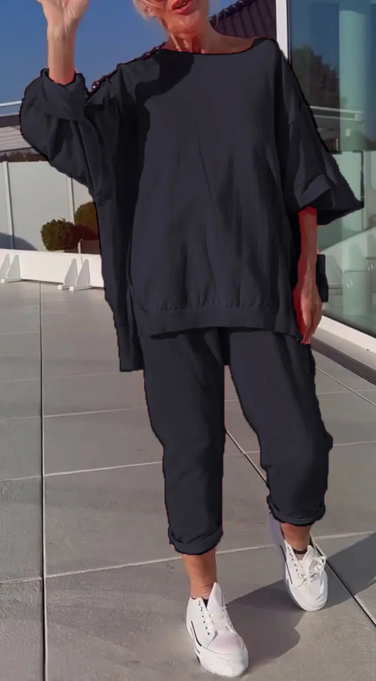 Kvinnors Loungewear | Oversized Topp Taperade Byxor
