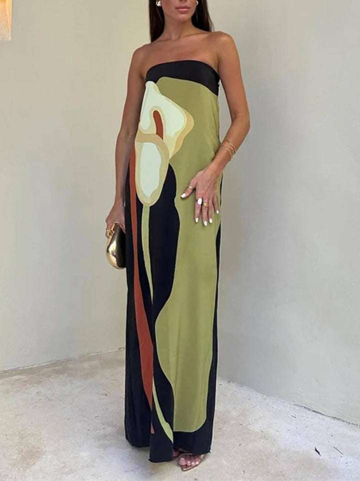 Kvinnors Maxi Sundress | Ärmös Grön