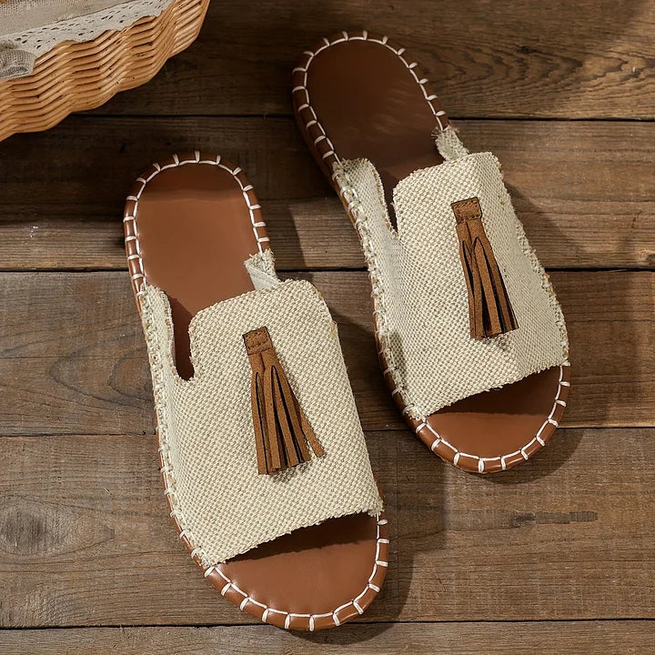 Sandaler för kvinnor | Öppen tå med fransar