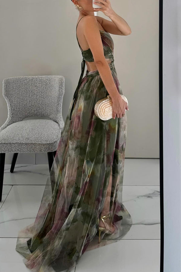 Kvinnors Klänning | V-ringad Fitted Bodice Maxi