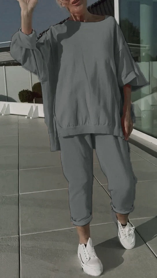 Kvinnors Loungewear | Oversized Topp Taperade Byxor