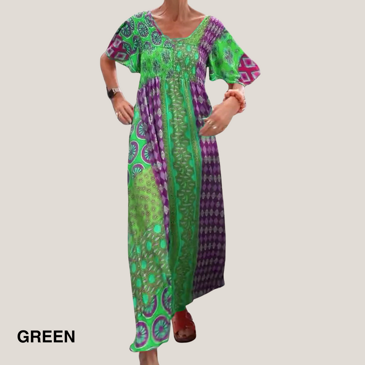 Kvinnors Klänning | Paisley Maxi Kort Ärme