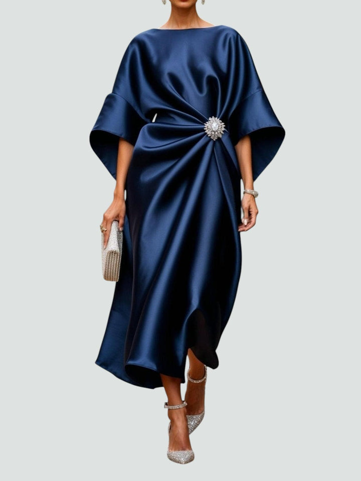 Kvinnors Klänning | Draperad Midi Batwing Ärmar