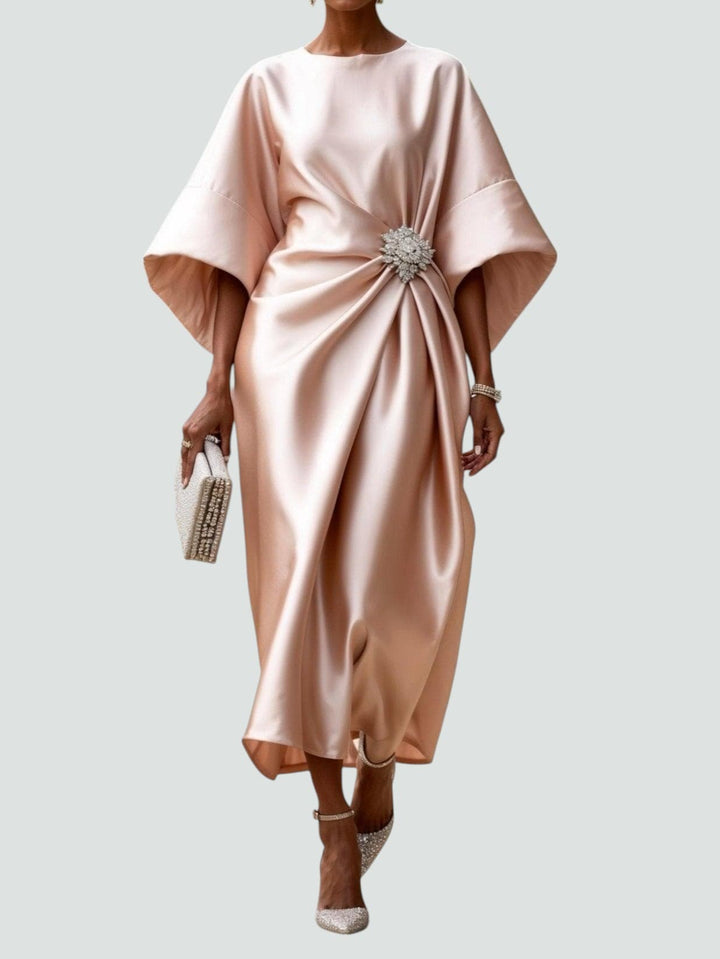 Kvinnors Klänning | Draperad Midi Batwing Ärmar