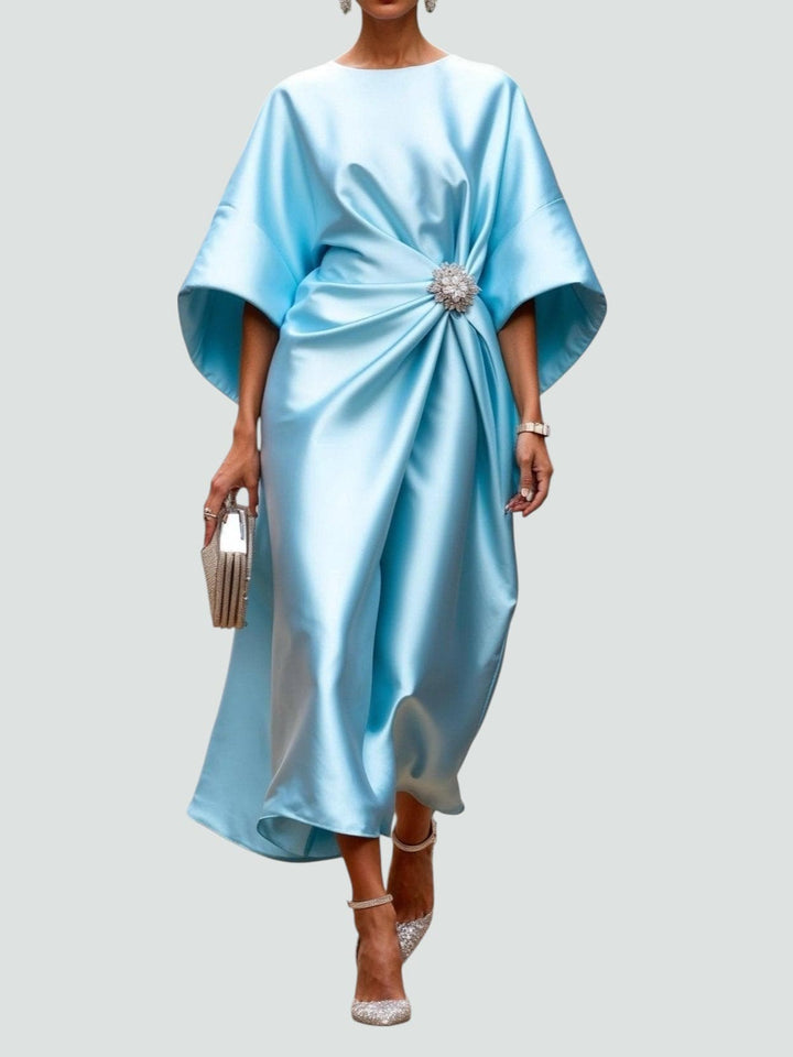 Kvinnors Klänning | Draperad Midi Batwing Ärmar