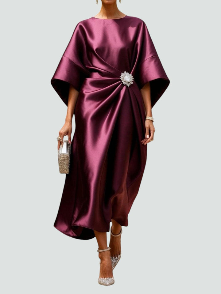 Kvinnors Klänning | Draperad Midi Batwing Ärmar