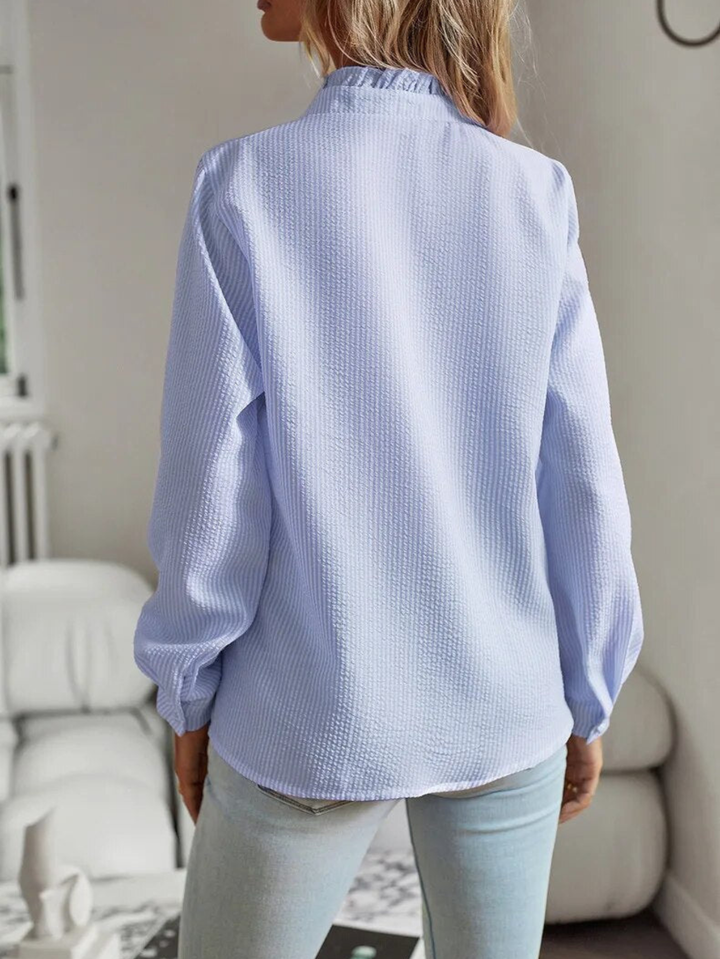 Kvinnors Blus | Volang Framsidan Knapp