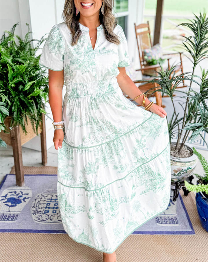 Kvinnors Klänning | Klassisk Toile Maxi