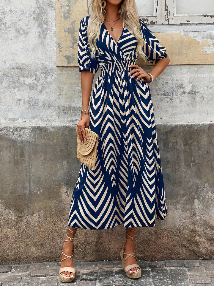 Kvinnors Boho Klänning | Geometriskt Tryck