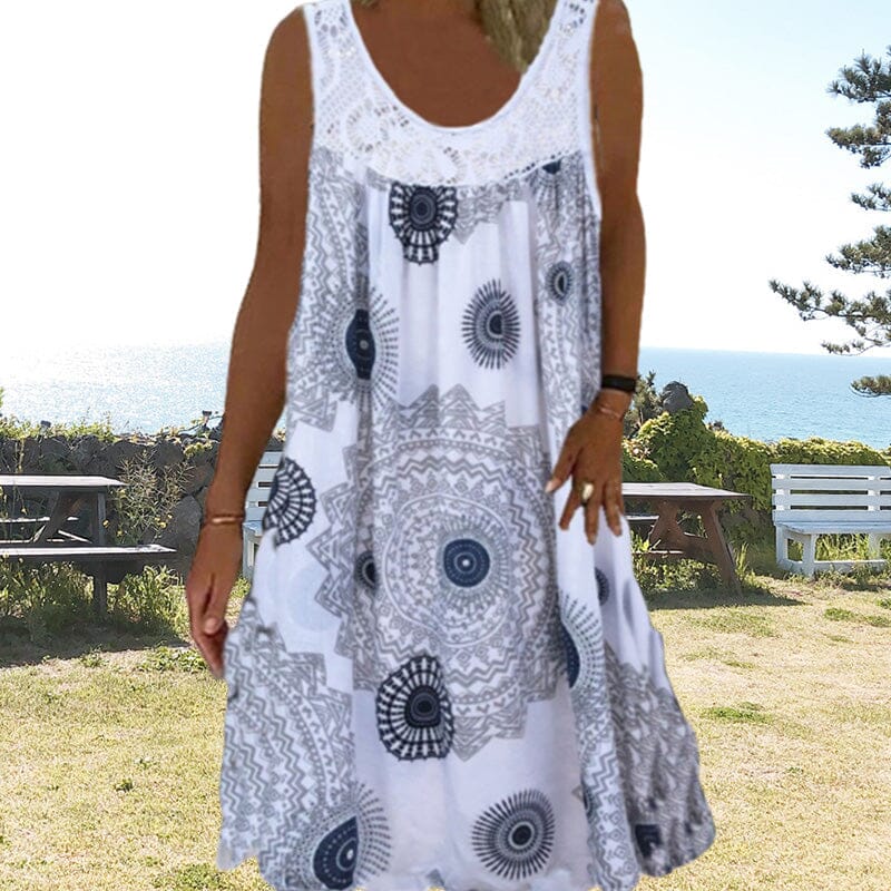 Kvinnors Sommarklänning | Geometrisk Tryck Stil Midi