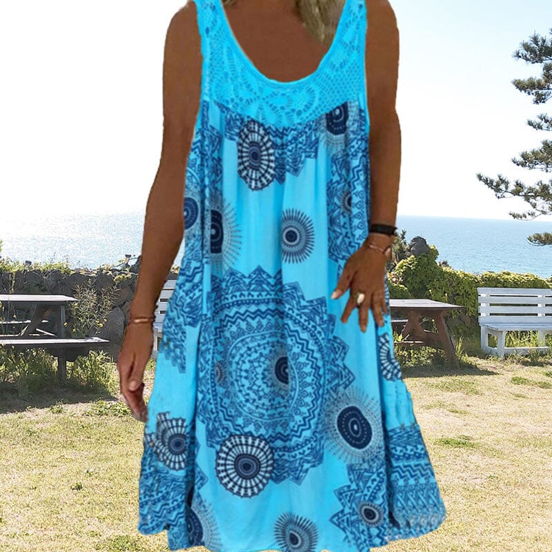 Kvinnors Sommarklänning | Geometrisk Tryck Stil Midi