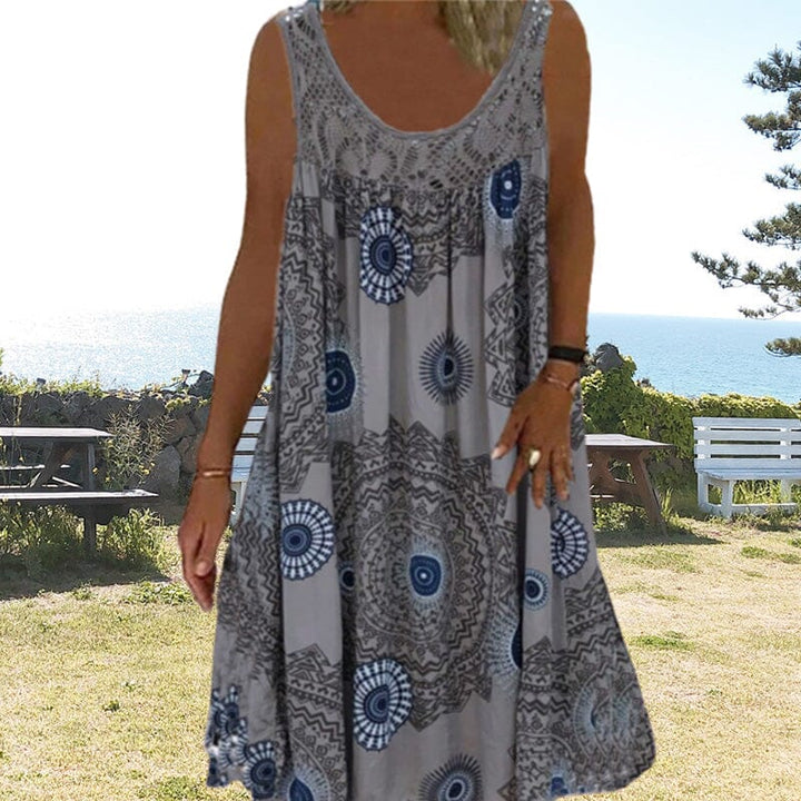Kvinnors Sommarklänning | Geometrisk Tryck Stil Midi
