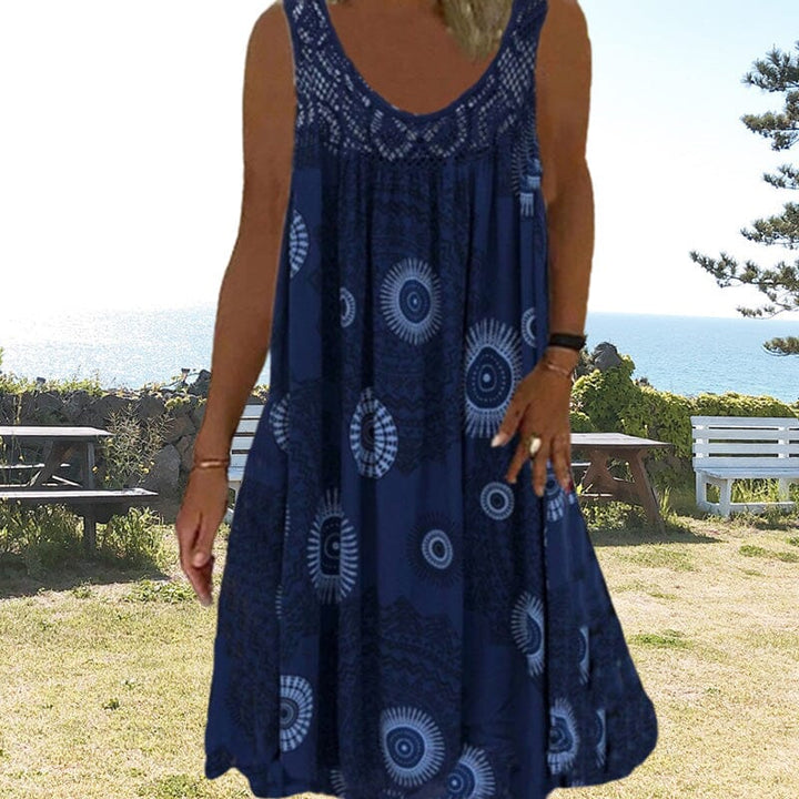 Kvinnors Sommarklänning | Geometrisk Tryck Stil Midi