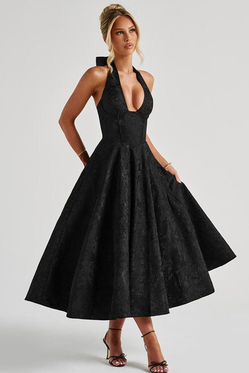 Kvinnors Klänning | V-Hals Halterneck Maxi