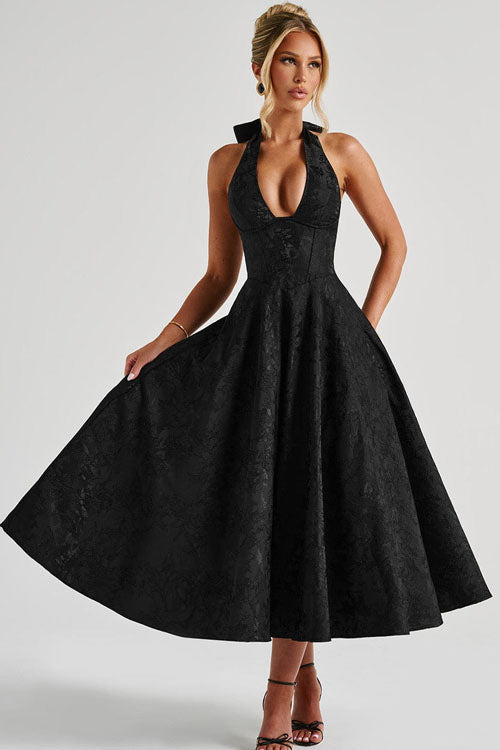 Kvinnors Klänning | V-Hals Halterneck Maxi