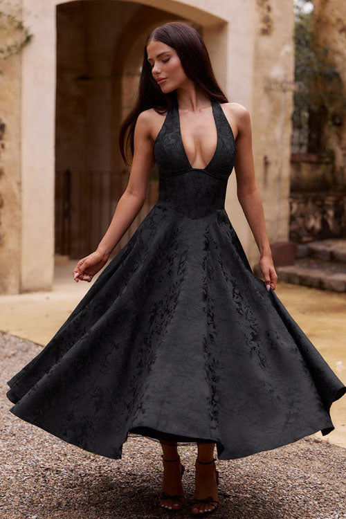 Kvinnors Klänning | V-Hals Halterneck Maxi