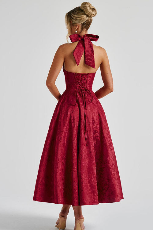 Kvinnors Klänning | V-Hals Halterneck Maxi