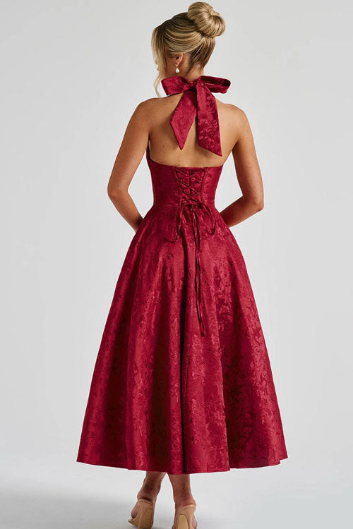 Kvinnors Klänning | V-Hals Halterneck Maxi