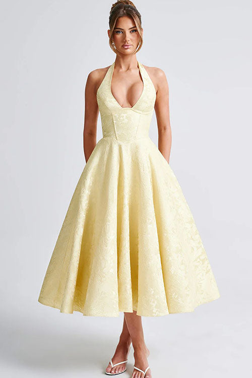 Kvinnors Klänning | V-Hals Halterneck Maxi
