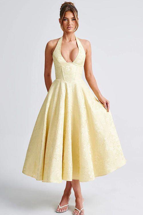 Kvinnors Klänning | V-Hals Halterneck Maxi