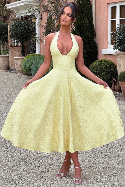 Kvinnors Klänning | V-Hals Halterneck Maxi