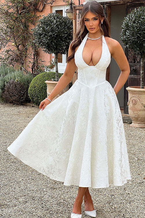 Kvinnors Klänning | V-Hals Halterneck Maxi