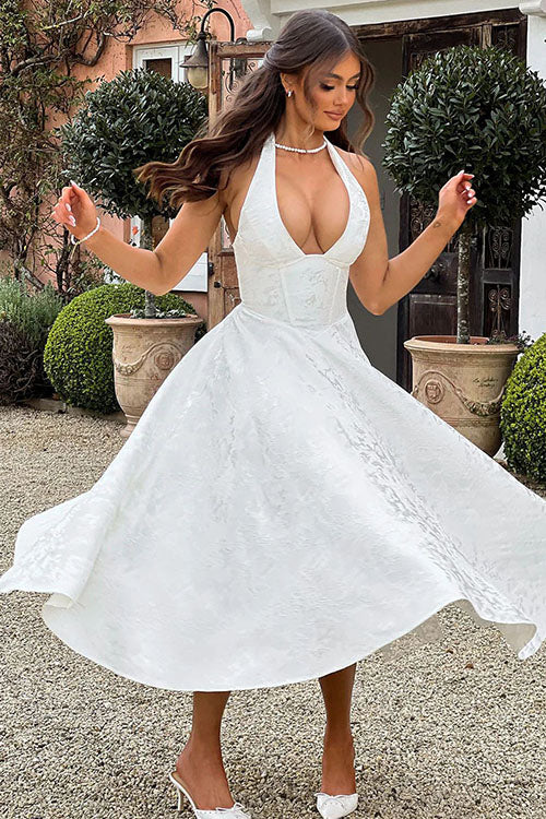 Kvinnors Klänning | V-Hals Halterneck Maxi