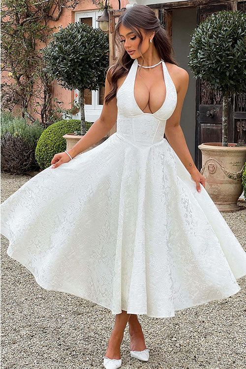 Kvinnors Klänning | V-Hals Halterneck Maxi