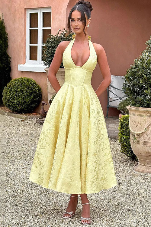 Kvinnors Klänning | V-Hals Halterneck Maxi