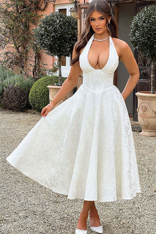 Kvinnors Klänning | V-Hals Halterneck Maxi