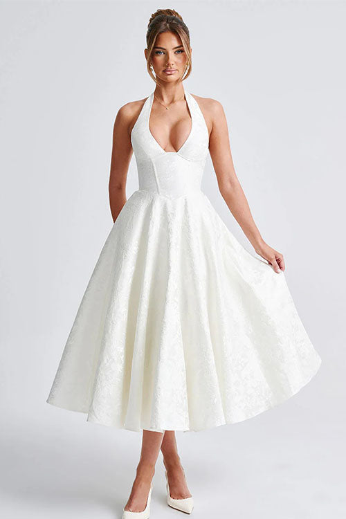 Kvinnors Klänning | V-Hals Halterneck Maxi