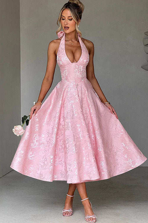 Kvinnors Klänning | V-Hals Halterneck Maxi