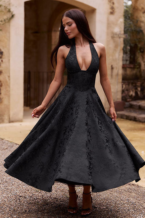 Kvinnors Klänning | V-Hals Halterneck Maxi