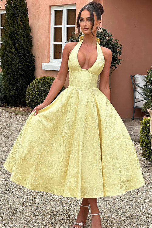 Kvinnors Klänning | V-Hals Halterneck Maxi