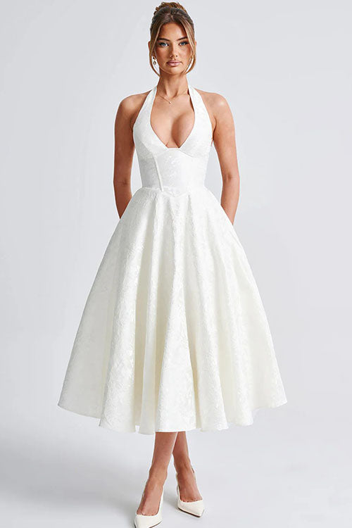 Kvinnors Klänning | V-Hals Halterneck Maxi