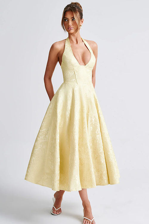 Kvinnors Klänning | V-Hals Halterneck Maxi