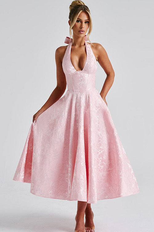 Kvinnors Klänning | V-Hals Halterneck Maxi
