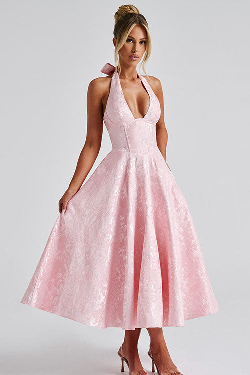 Kvinnors Klänning | V-Hals Halterneck Maxi