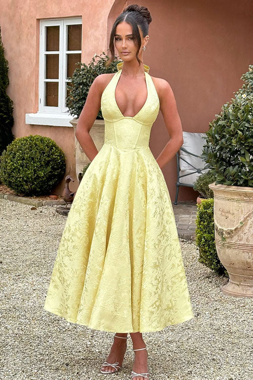 Kvinnors Klänning | V-Hals Halterneck Maxi