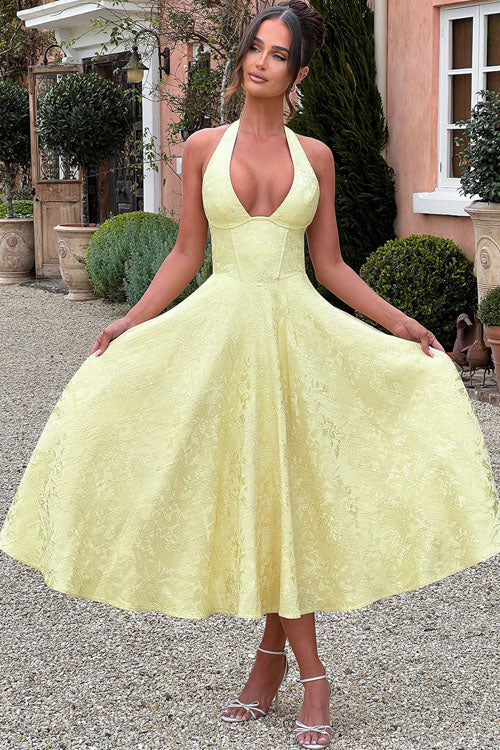 Kvinnors Klänning | V-Hals Halterneck Maxi