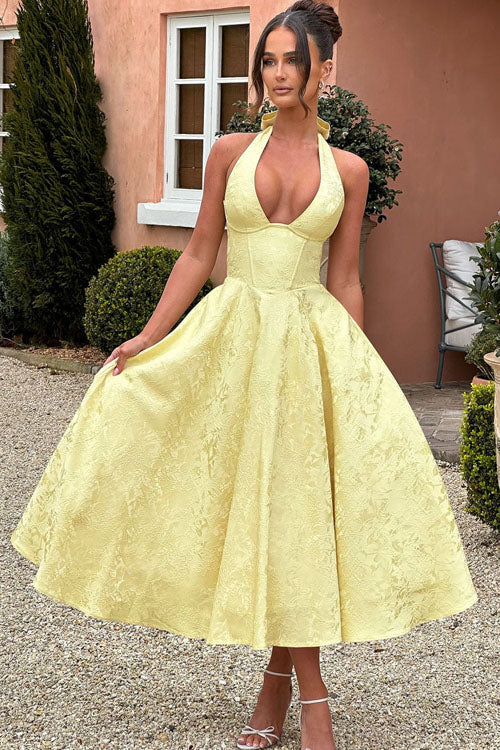 Kvinnors Klänning | V-Hals Halterneck Maxi