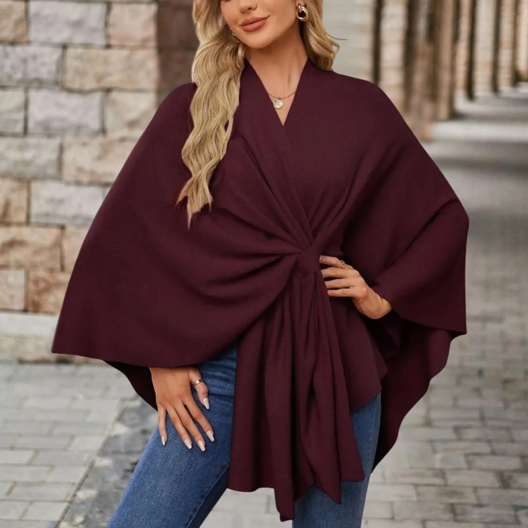 Kvinnors Poncho | Draperad Wrap Stil
