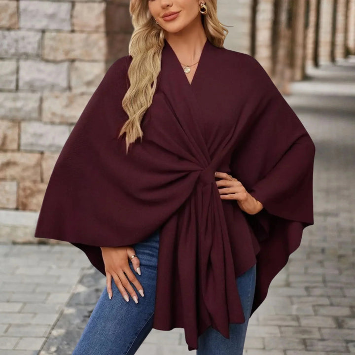 Kvinnors Poncho | Draperad Wrap Stil