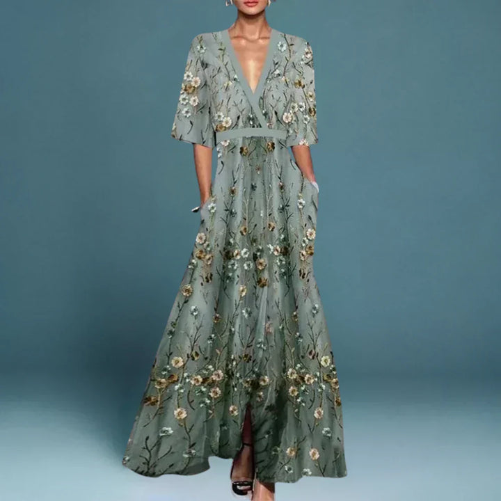 Kvinnors Klänning | Blommig Maxi Wrap Stil