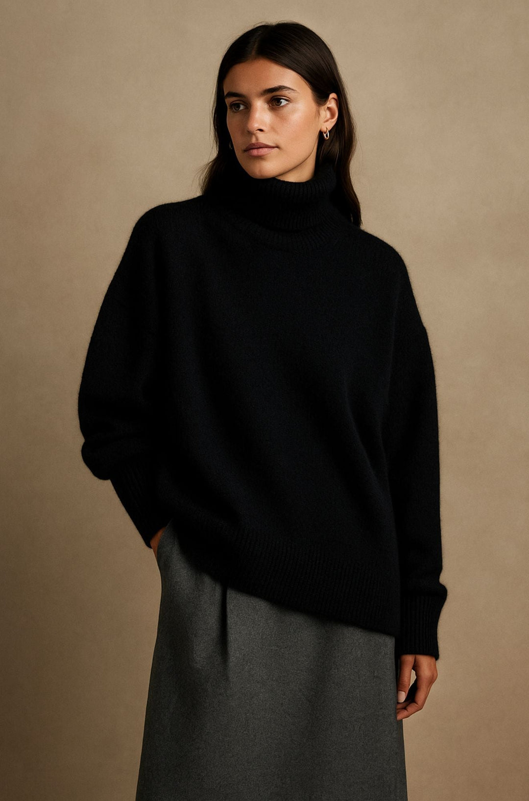 Damtröja | Hög Turtleneck Krage