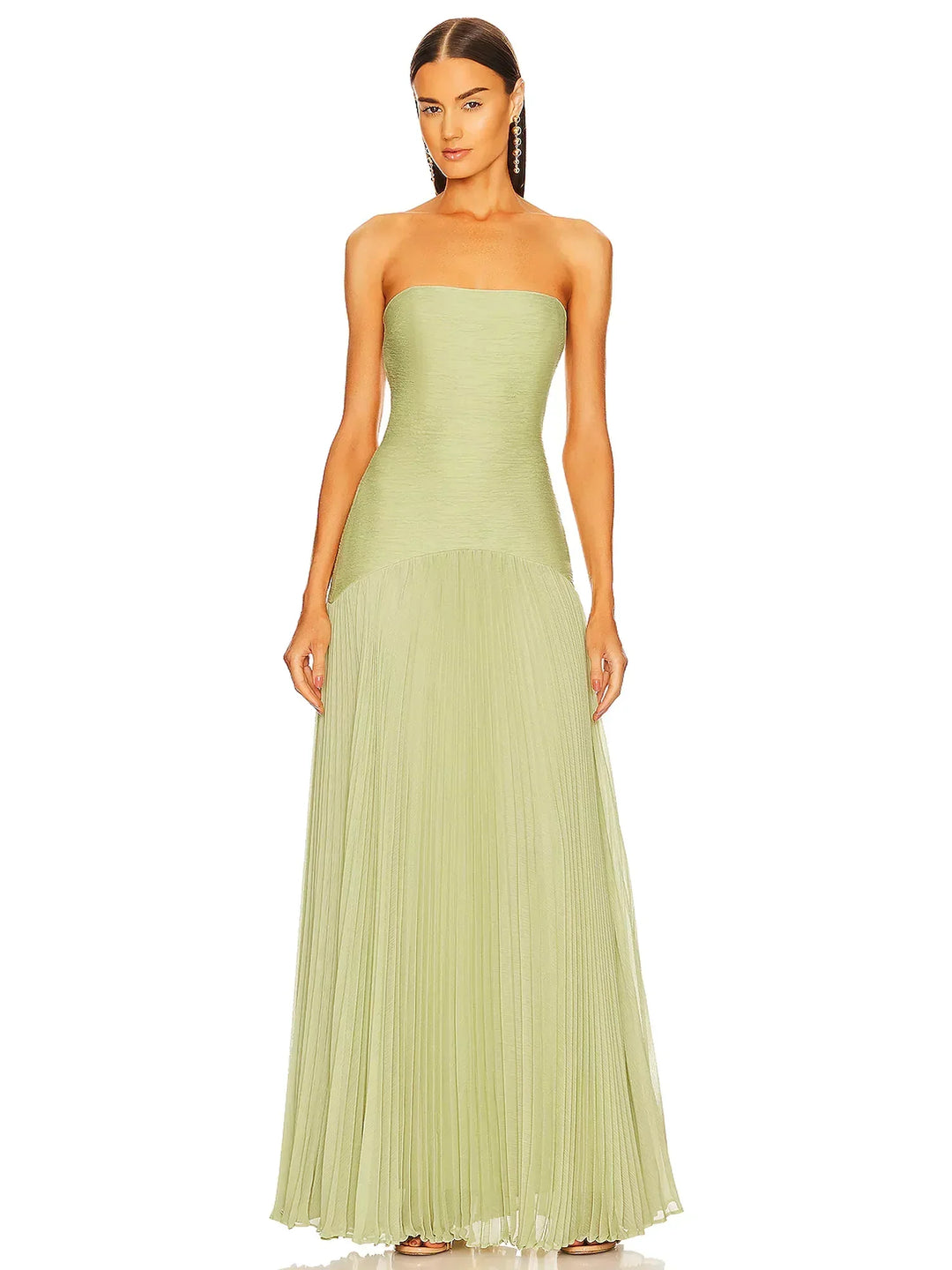 Kvinnors Maxi Sommarklänning | Off-Shoulder Plisserad