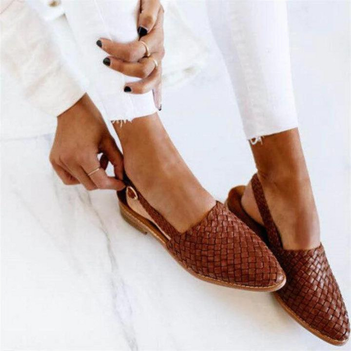Loafers För Kvinnor | Vevad Slingback Stängd Tå