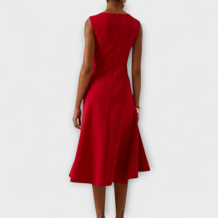 Kvinnors Cocktail Midi Klänning | Asymmetrisk Ärmlös