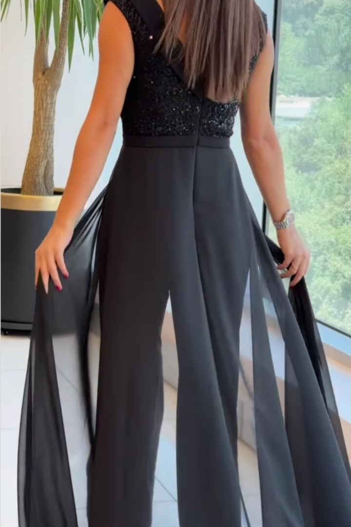 Kvinnors Jumpsuit | Ärmlös Paljettöverdrag