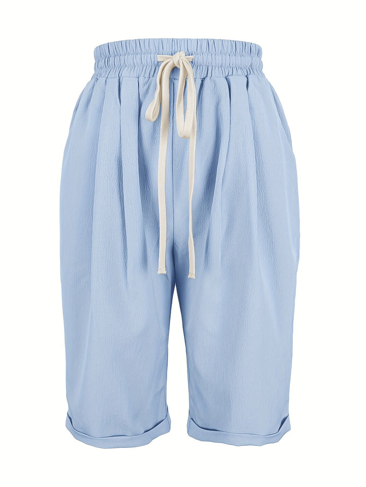 Kvinnors Shorts | Pull-On Rakt Ben Cropped
